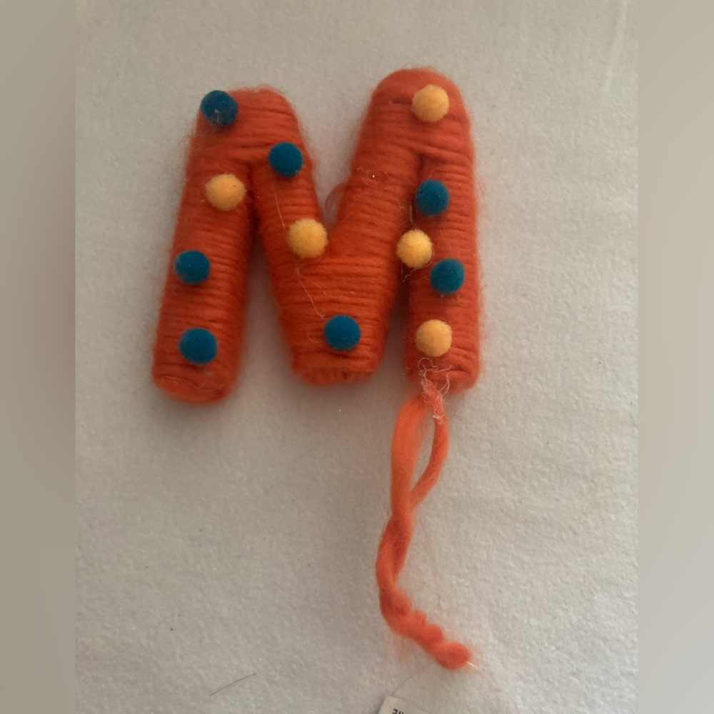 ASHLAND Letter "M" Yarn Christmas Ornament NEW